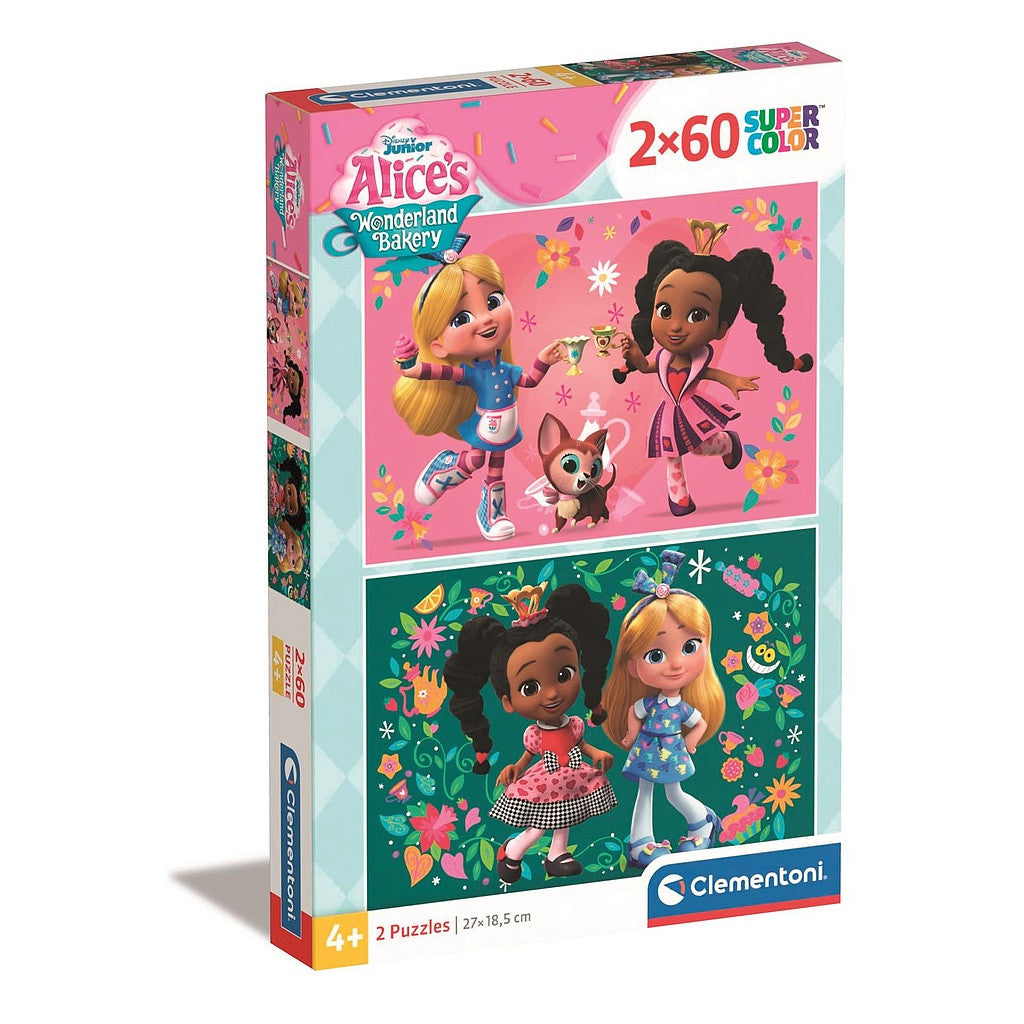 Alice im Wunderland Flowers Disney Alice Wunderland Bäckerei 2x60-teiliges Clementoni Puzzle