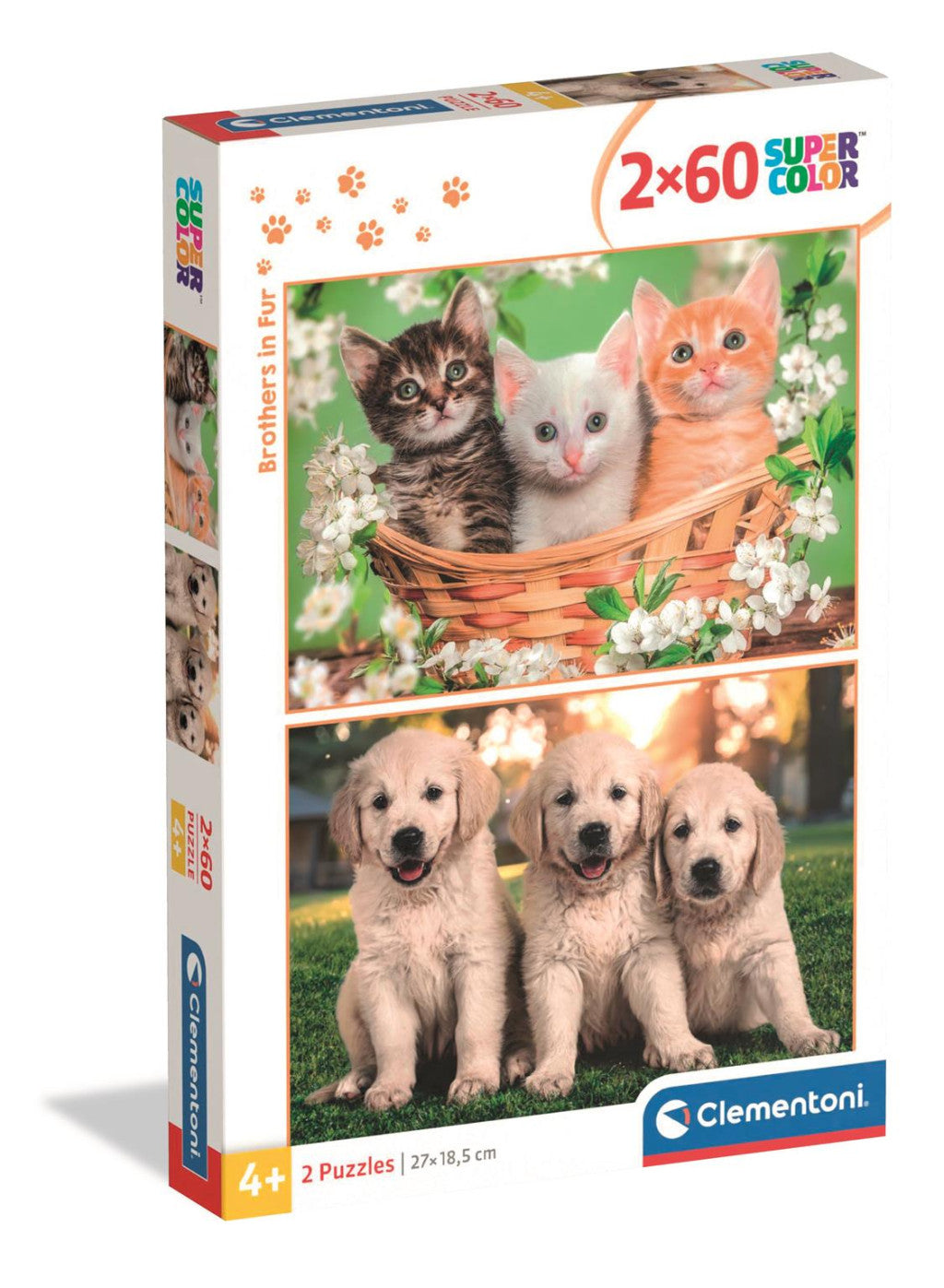 Tiere Brothers in Fur 2x60-teiliges Puzzle Clementoni