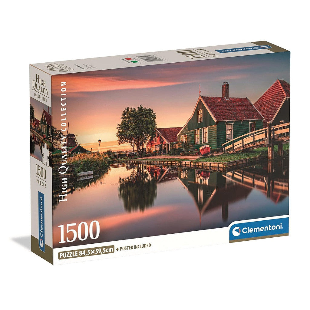 Städte Zaanse Schans Niederlande 1500-teiliges Compact-Puzzle Clementoni