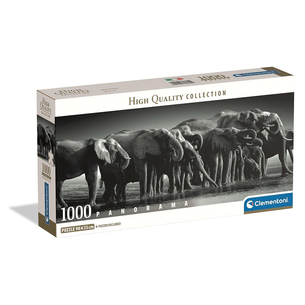 Tiere Herd of Giants Elefant 1000 Stück Panorama Compact Puzzle Clementoni