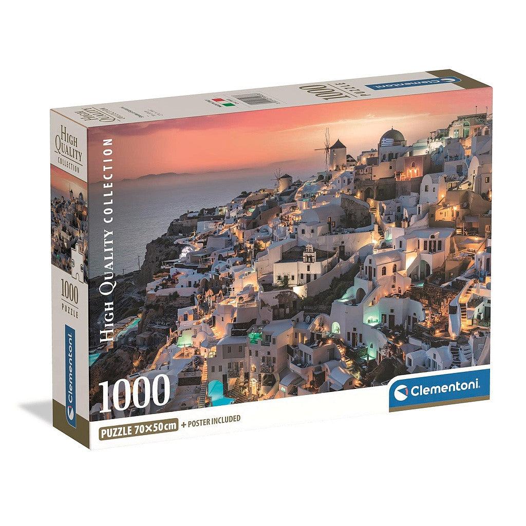 Städte Santorini Griechenland 1000 Stk Compact Puzzle Clementoni