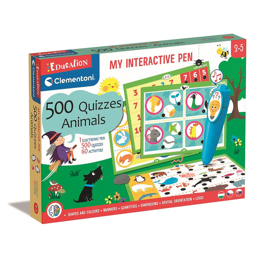 Tiere Education Interaktiver Stift Geschicklichkeitsspiel mit 500 Quizfragen von Clementoni