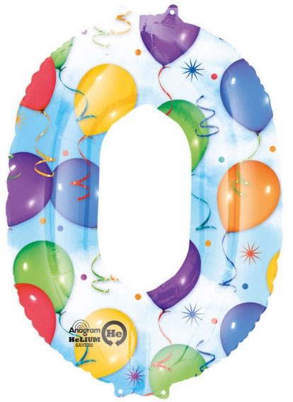 Nummer Riesen 0er Nummer Folienballon 88*63 cm