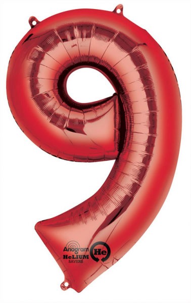 Nummer Riesige Nummer 9 Roter Folienballon 86*55 cm
