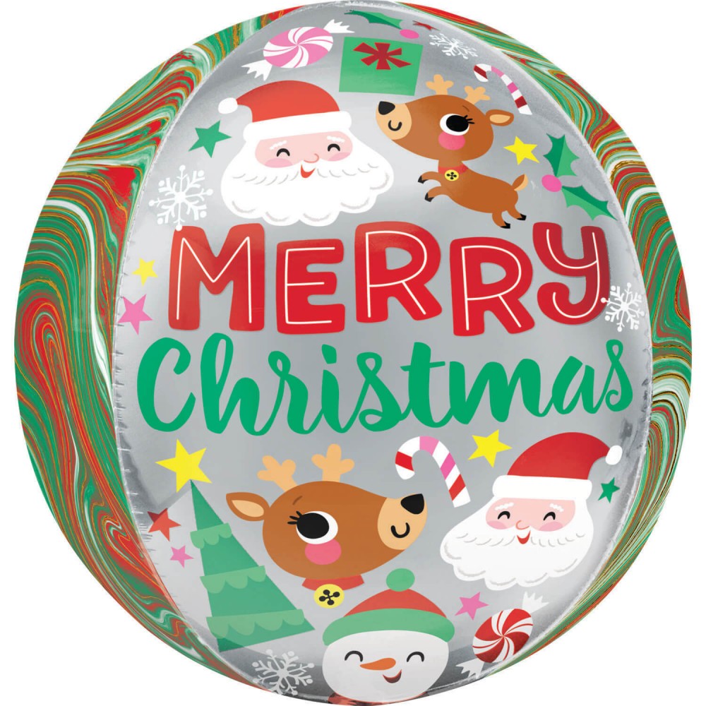 Weihnachten Merry Christmas Kugel Folienballon 40 cm