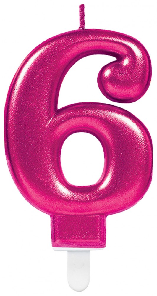 Nummer Pink Rosa Zahlenkerze 6 Kuchenkerze