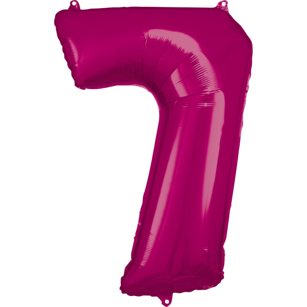 Nummer Rosa Riesenzahl Folienballon 7, 88*58 cm