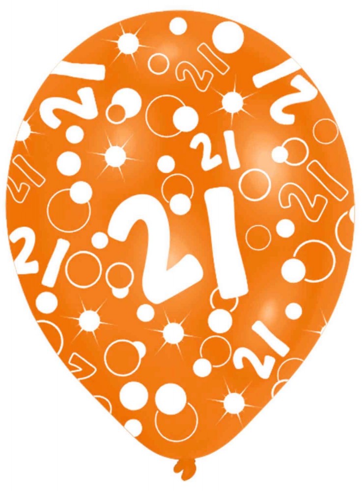 Geburtstag Orange Happy Birthday 21 Ballon, 6 Stück 11 Zoll (27,5 cm)