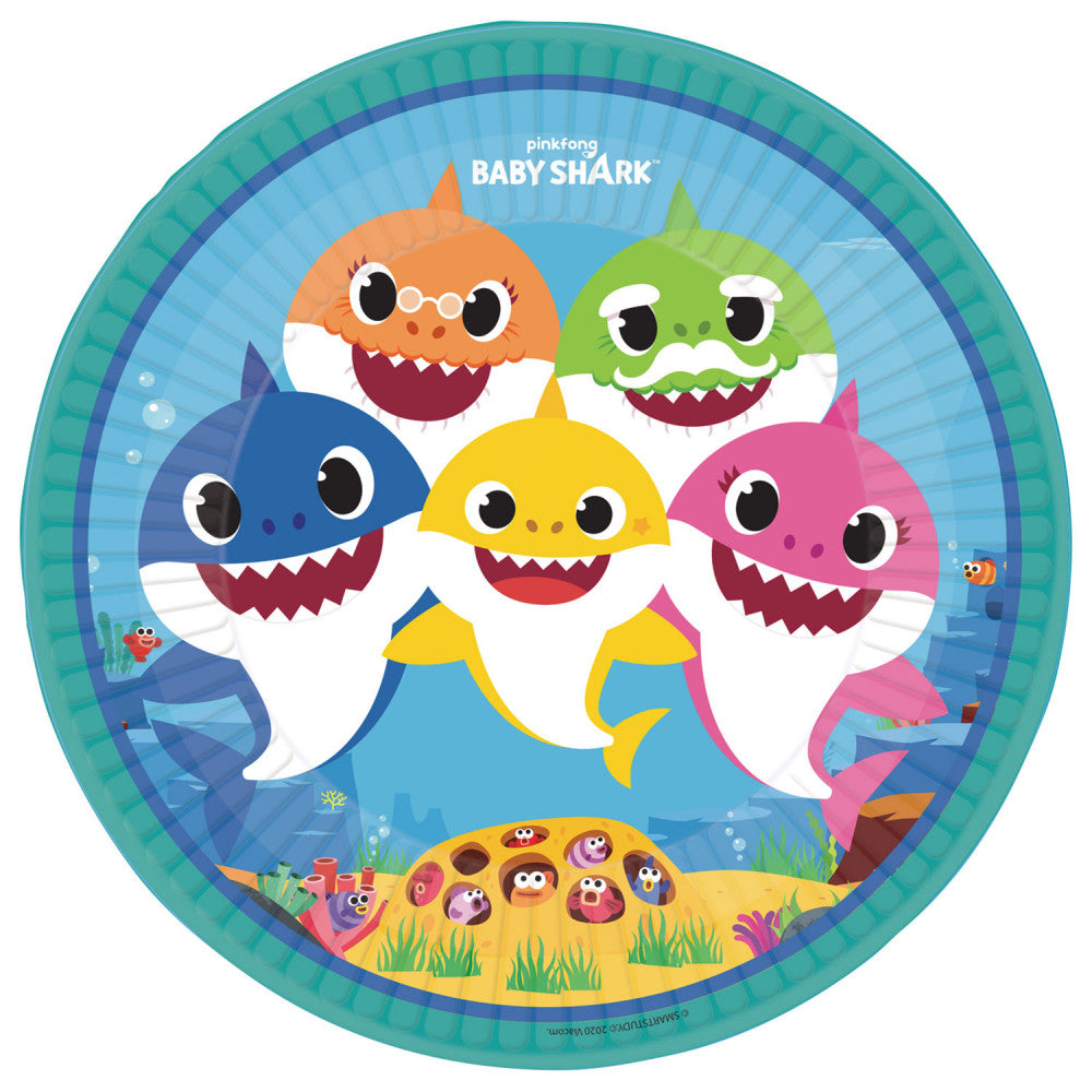 Baby Shark Music Pappteller 8 Stk. 23 cm