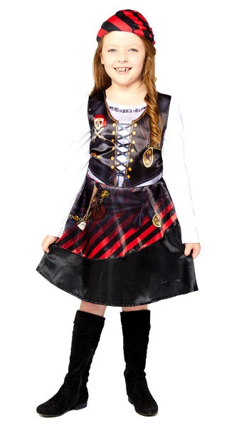 Pirat Pirate Girl, Mädchenkostüm 6-8 Jahre