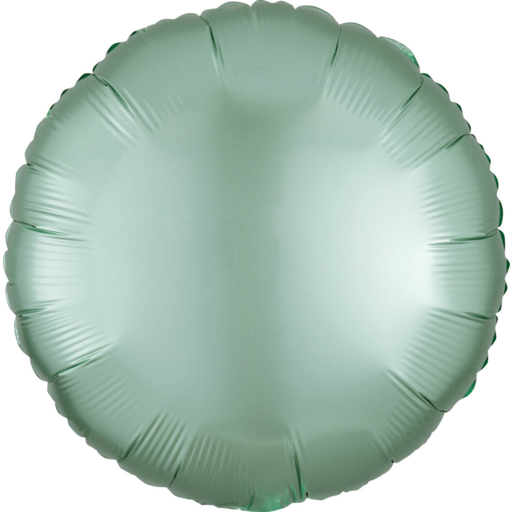 Farbe Silk Lustre Mint Grüner runder Folienballon 43 cm
