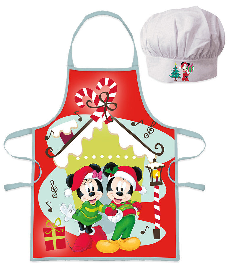 Disney Minnie and Mickey Weihnachtliche Kinder Schürze 2-teiliges Set