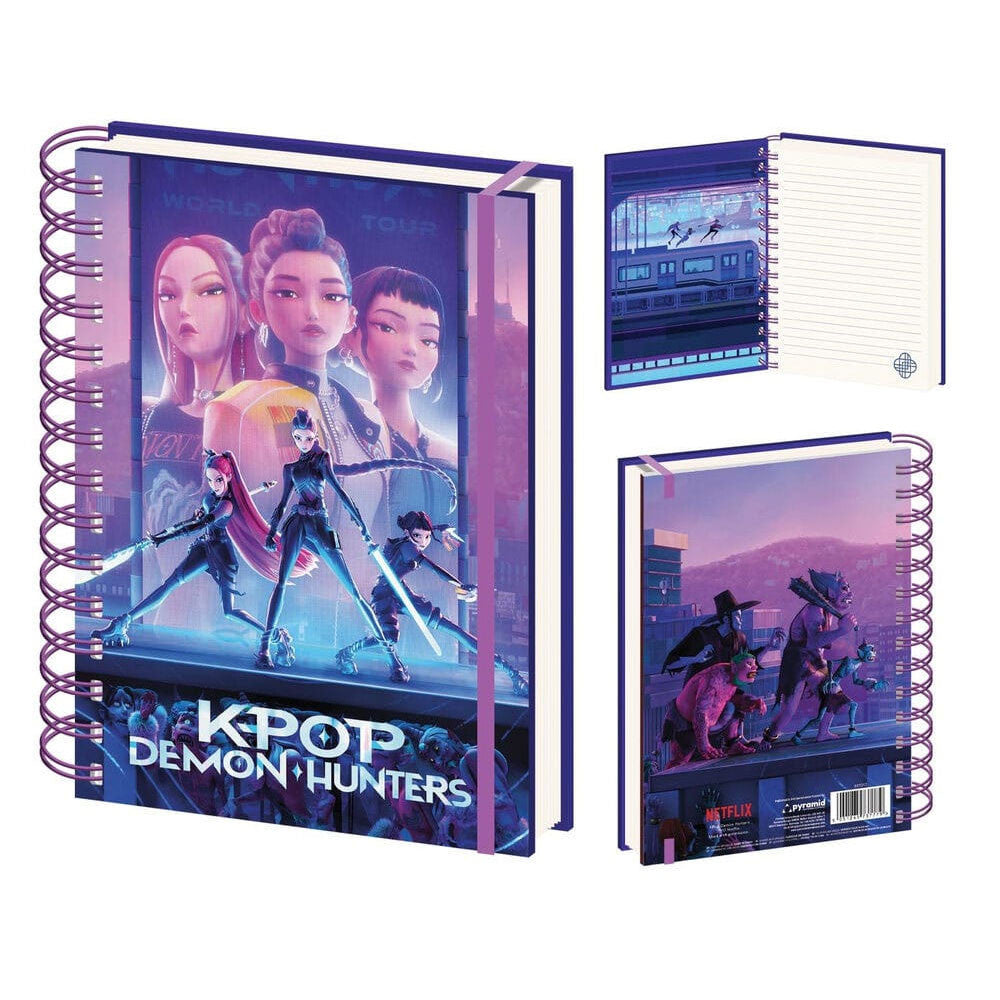 K-pop Demon Hunters World Tour Spiralnotizbuch, liniertes Heft A5