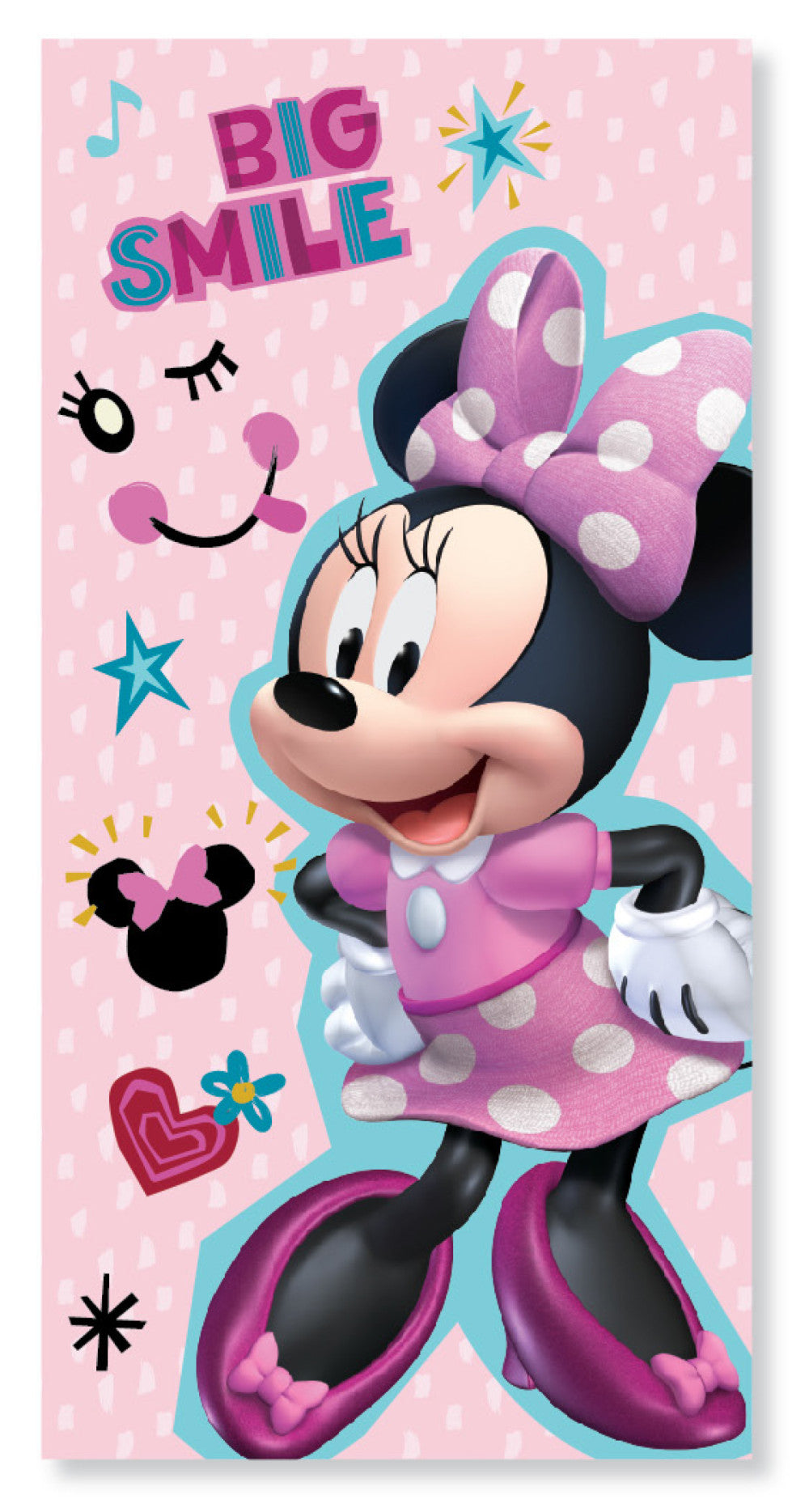 Disney Minnie Smile Badetuch, Strandhandtuch 70x137 cm (Fast Dry)
