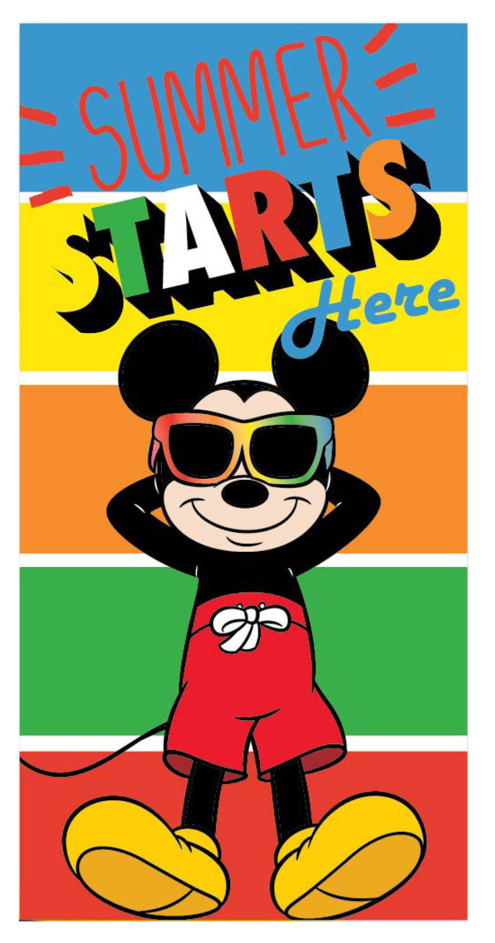 Disney Mickey Starts Badetuch, Strandhandtuch 70x137 cm (Schnelltrocknend)