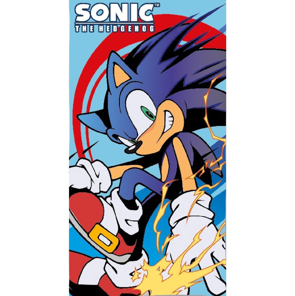 Sonic the Hedgehog Electric Speed Badehandtuch, Strandtuch 70x140cm (Schnelltrocknend)