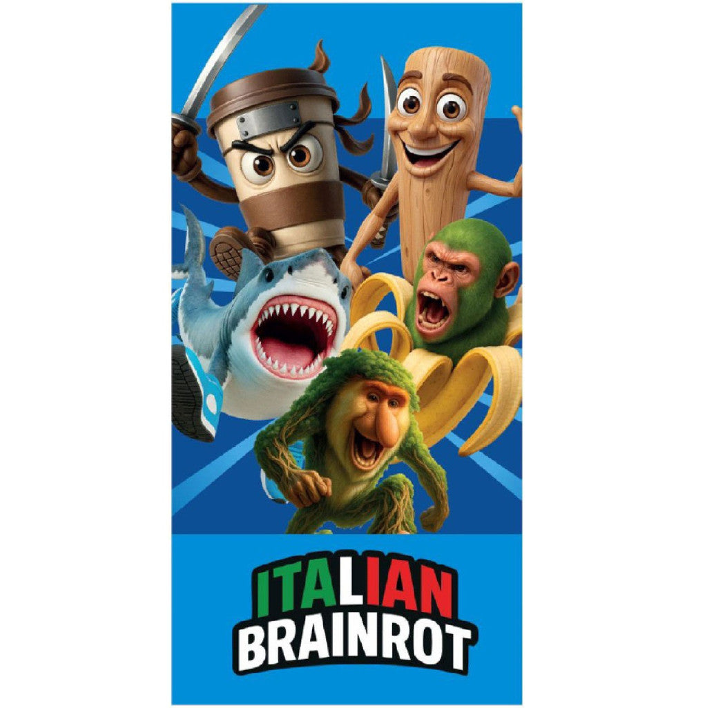 Brainrot Crazy Chaos Strandhandtuch 70x140cm (Schnell Trocknend)