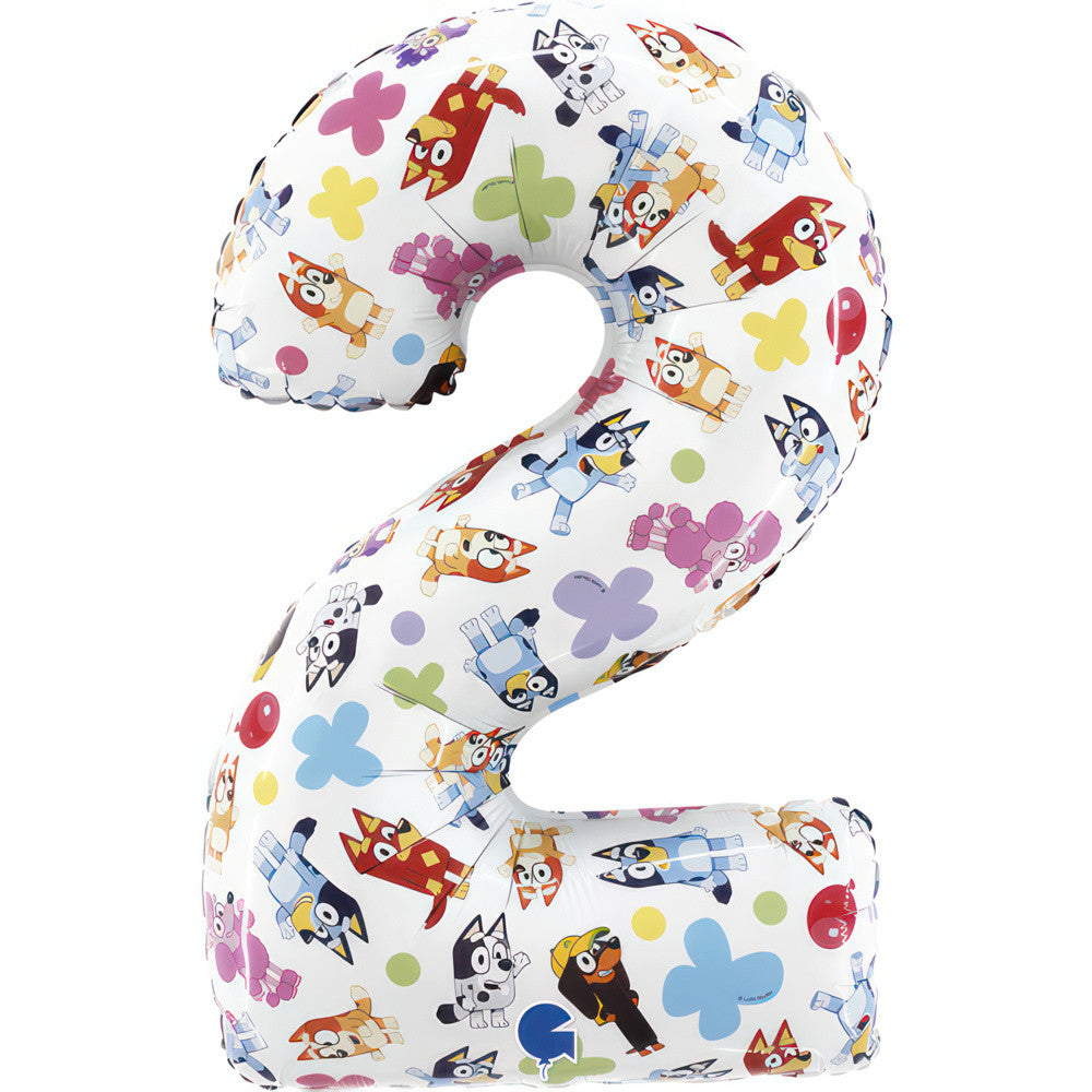 Bluey Friends 2er Zahlen Folienballon 66 cm