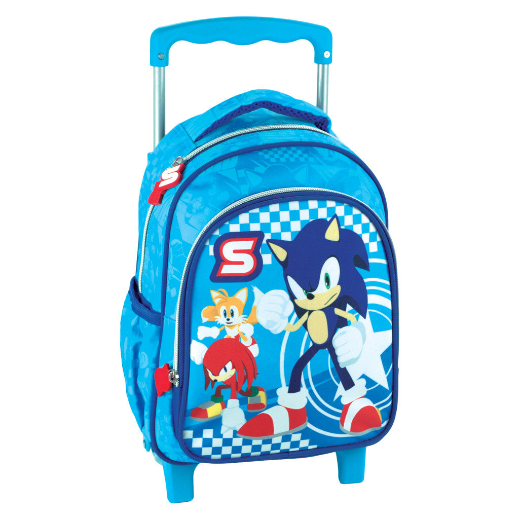 Sonic the Hedgehog Trio rollender Kindergarten-Rucksack, Tasche 30 cm