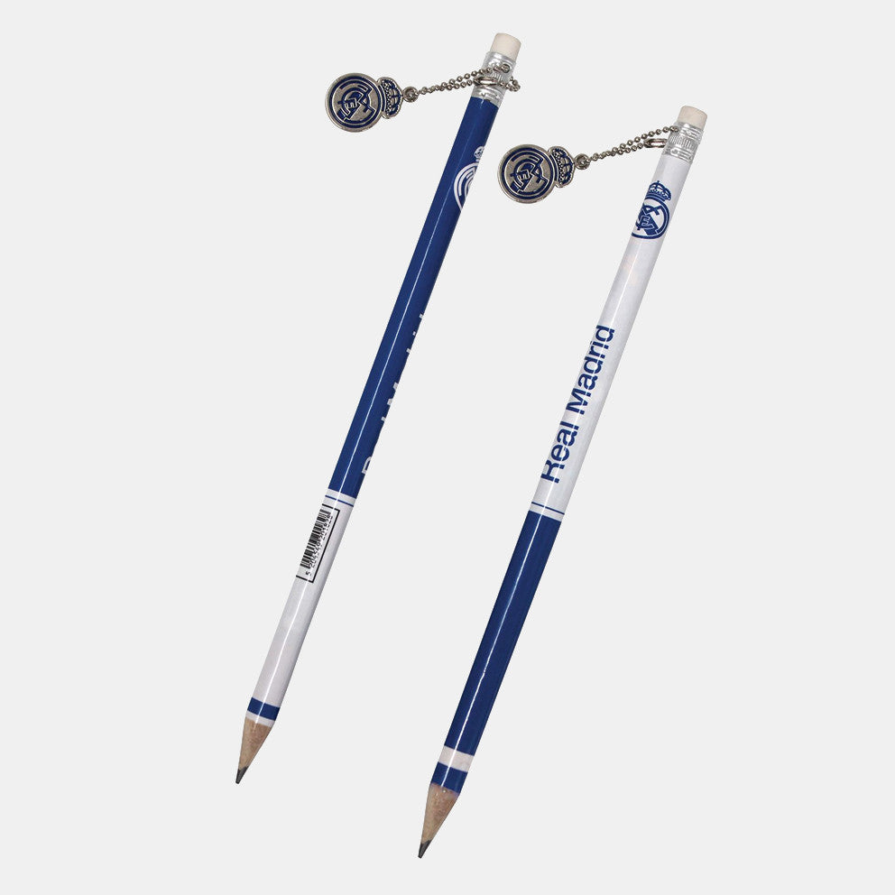 Real Madrid Logo HB Graphit Bleistift mit Radiergummi am Ende und Verzierung