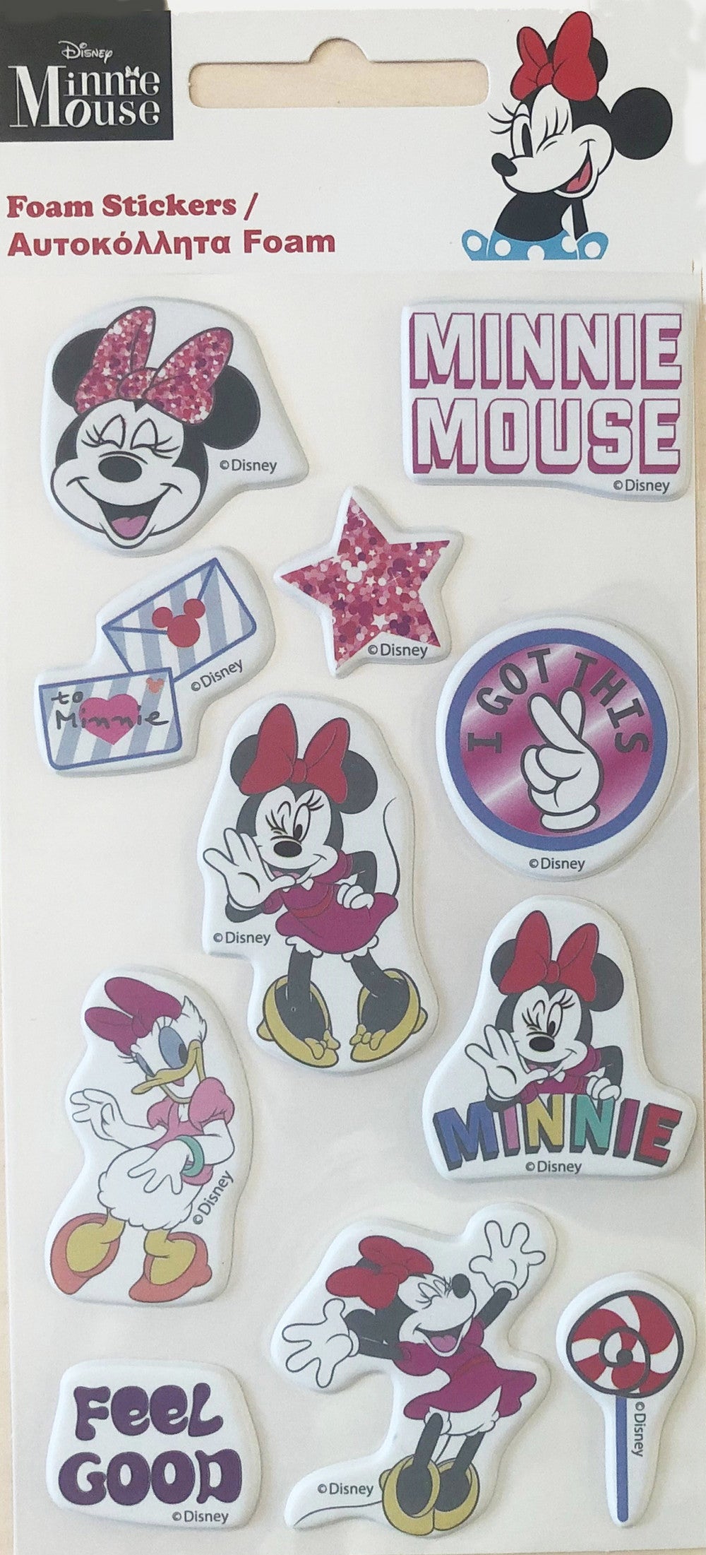 Disney Minnie Smiles aufblasbares Schaumstoff-Aufkleberset