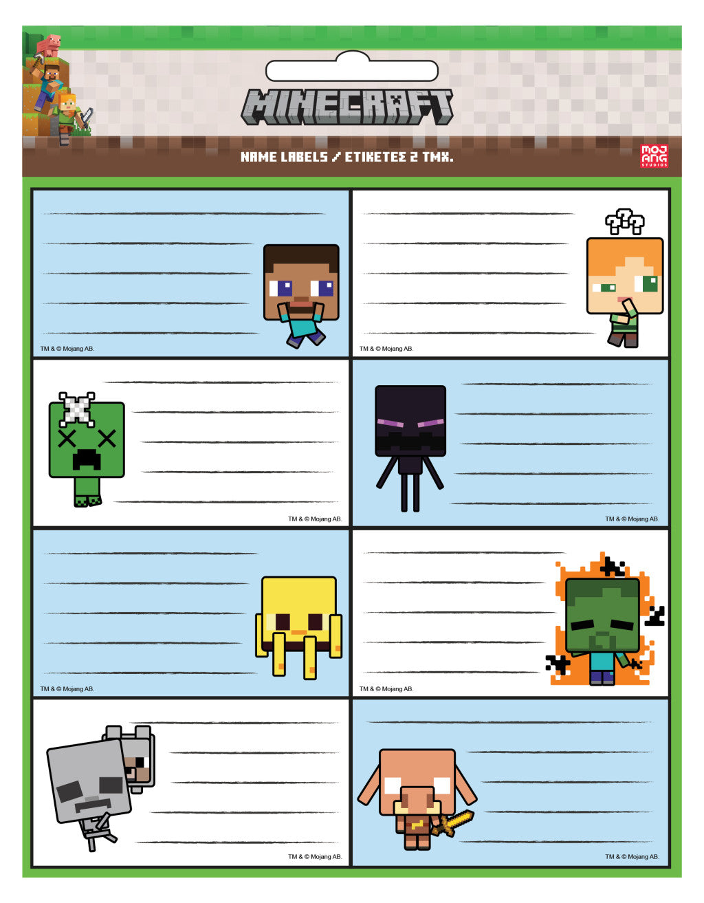 Stumble Guys Race Minecraft Creepers Need Hugs Notizetiketten, 16 Stück