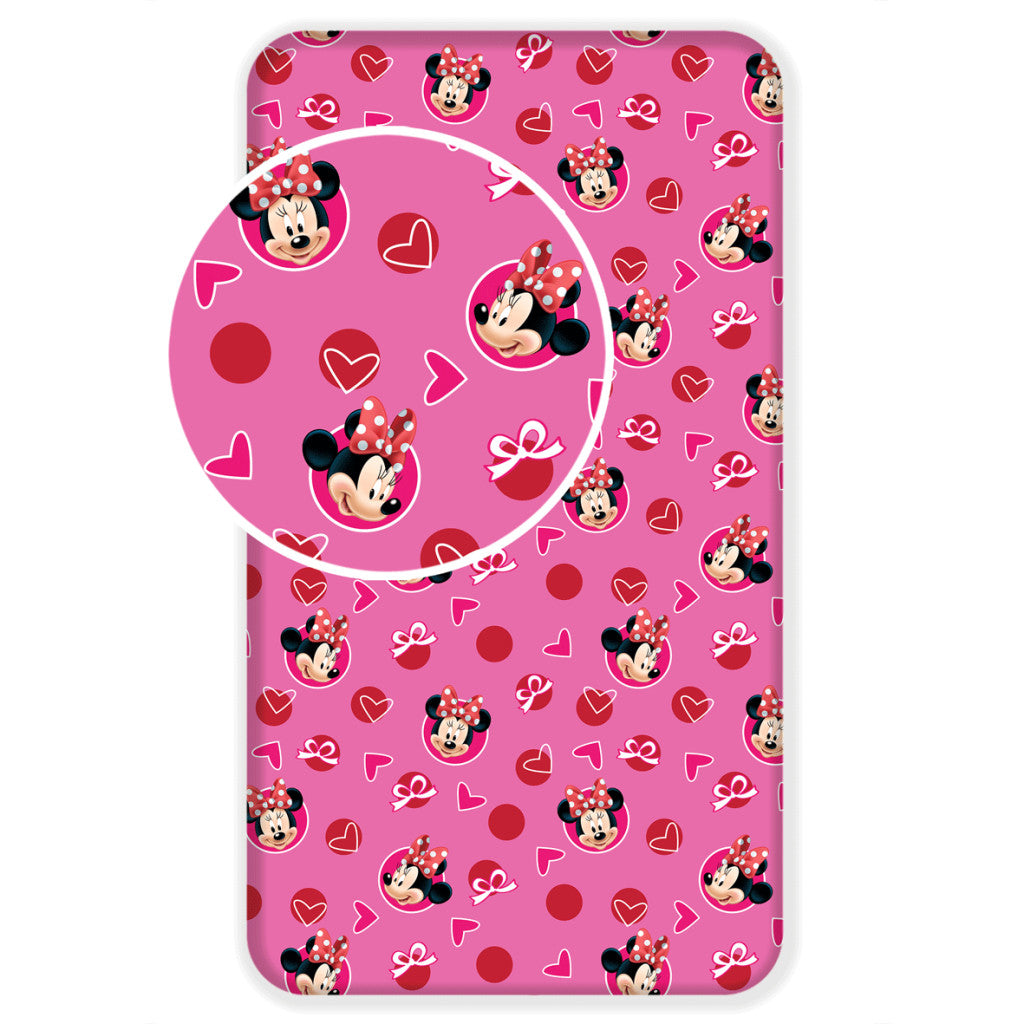 Disney Minnie Hearts Spannbettlaken 90x200 cm