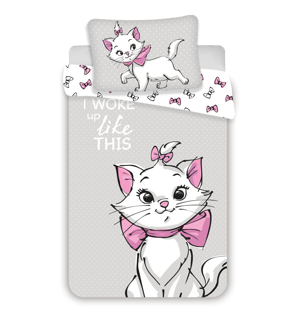 Disney Marie Grey Kinderbettwäsche 100×135 cm, 40×60 cm