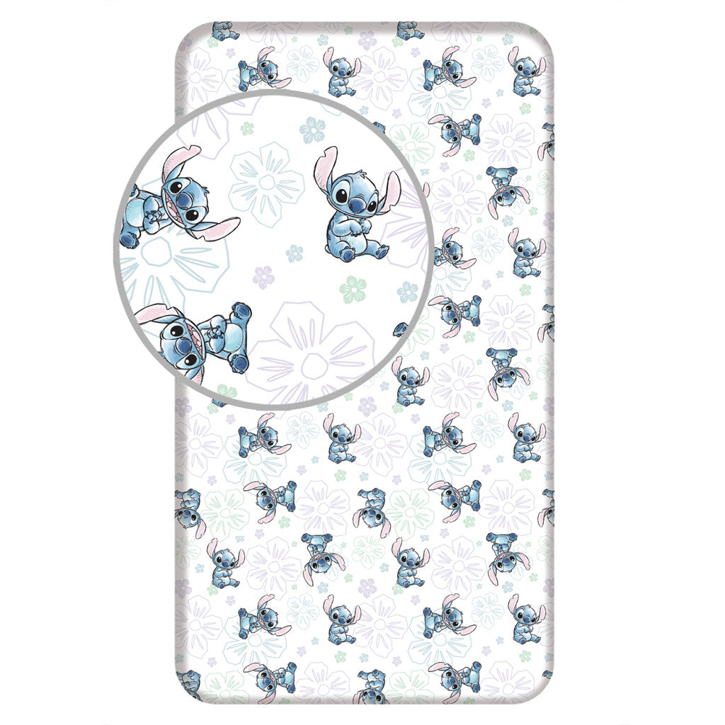 Disney Lilo und Stitch Ohana White Spannbetttuch 90x200 cm