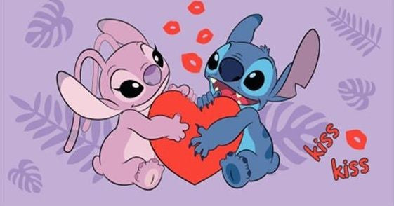 Disney Lilo und Stitch Kiss Badetuch, Strandtuch 70x140cm