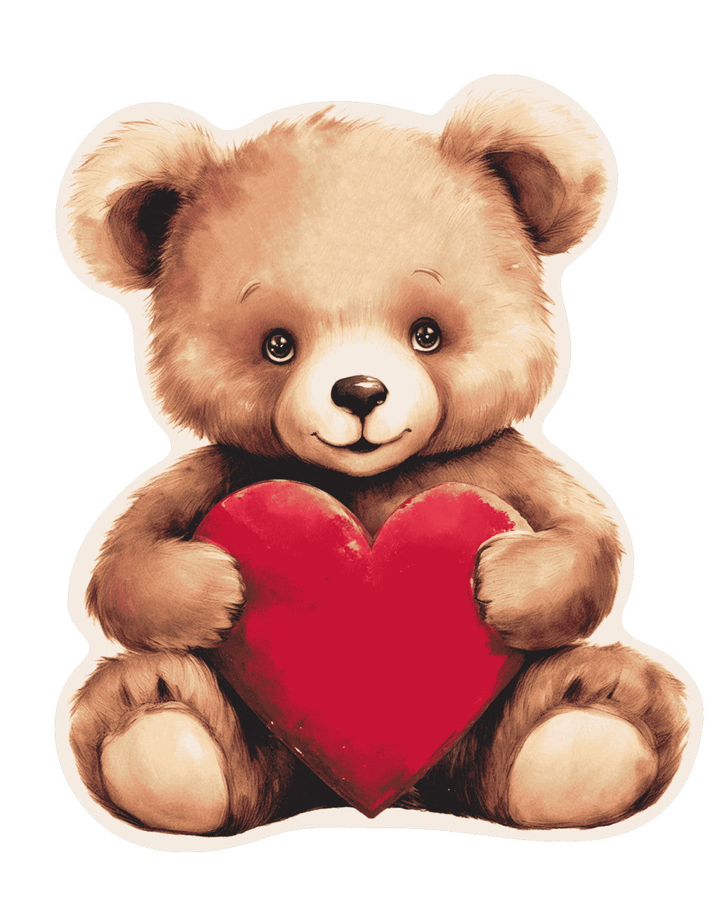 Bär Heart Teddybärförmiges Kissen, Dekokissen 39x33 cm