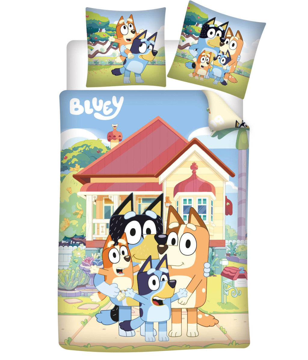 Bluey Neighborhood Kinderbettwäsche für Kindergarten 100×135 cm, 40×60 cm