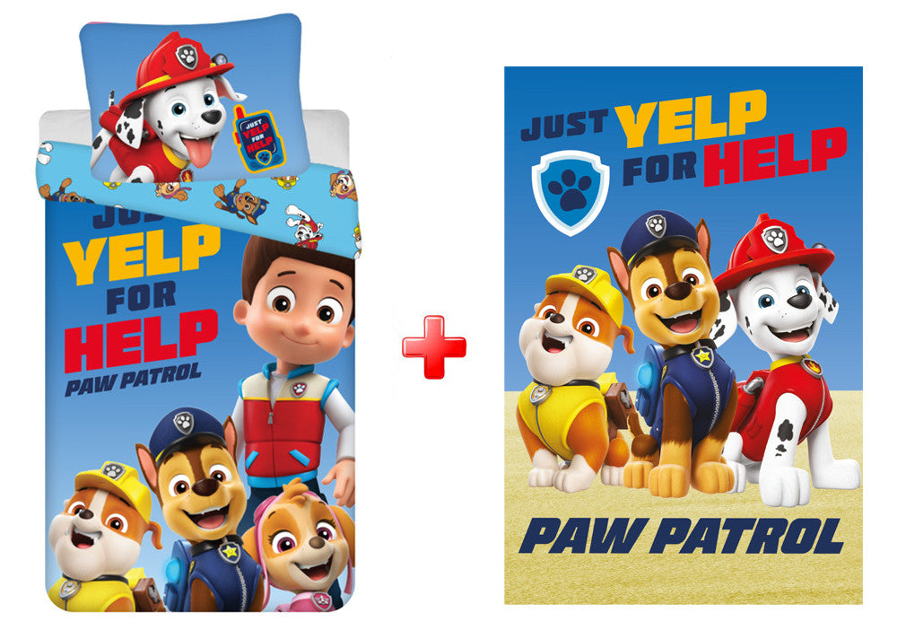 Paw Patrol Bettwäsche- und Fleece-Decken-Set