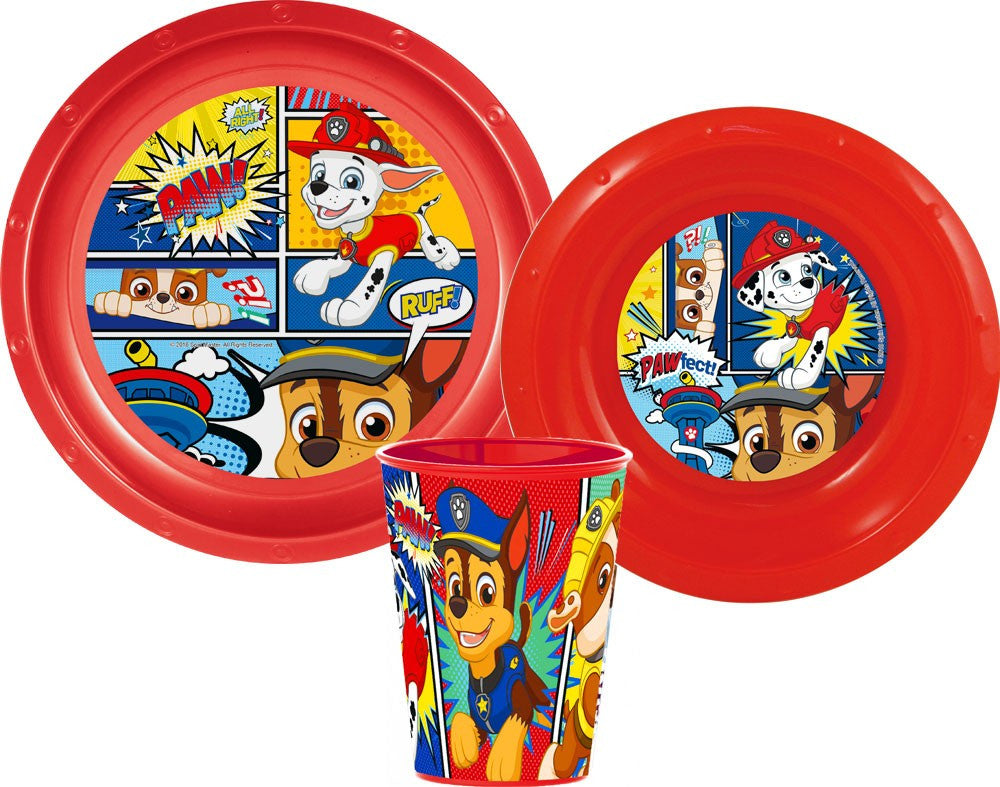 Paw Patrol Comic Geschirrset, Kunststoff-Set