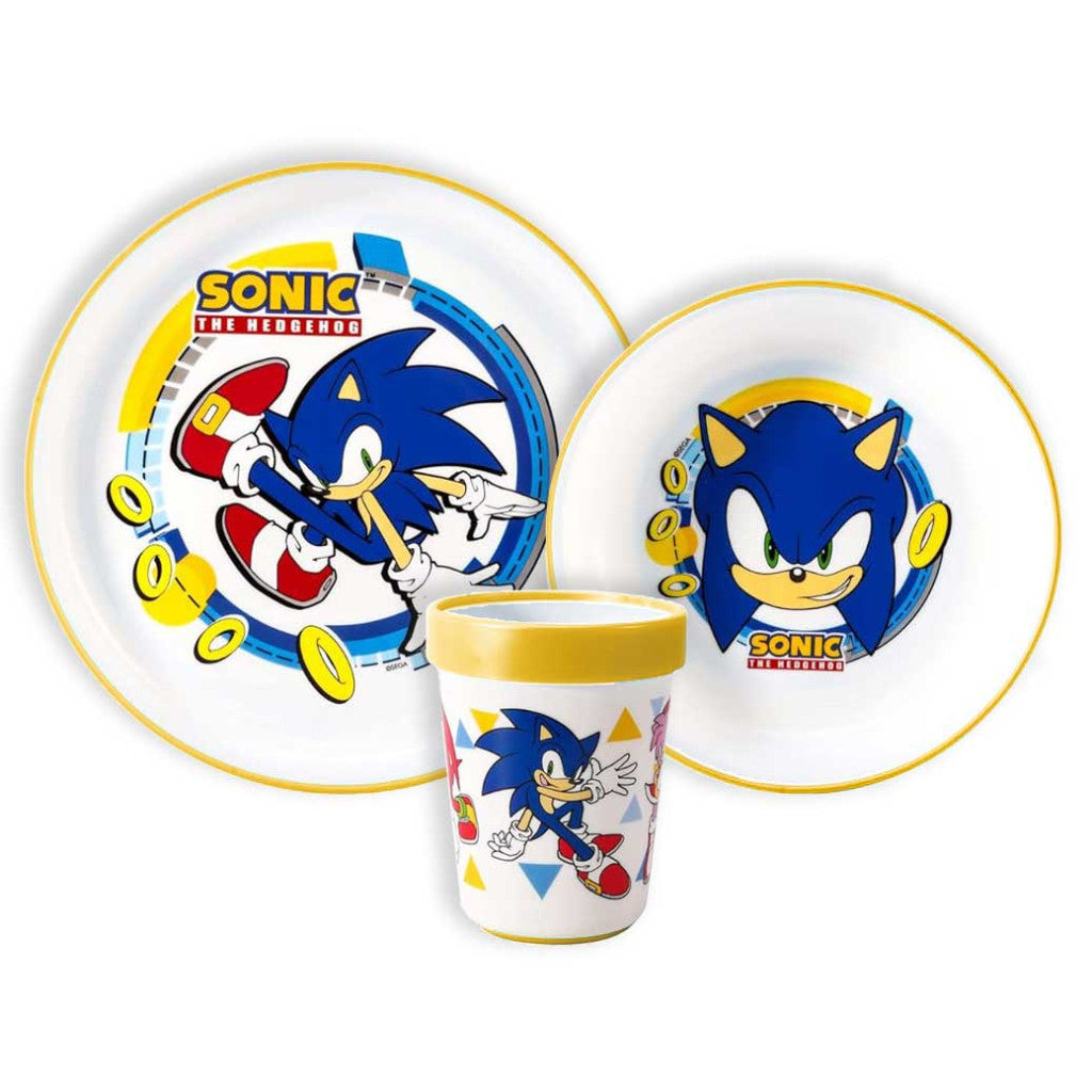 Sonic the Hedgehog Rings rutschfestes Tafelgeschirr, Micro-Kunststoff-Set