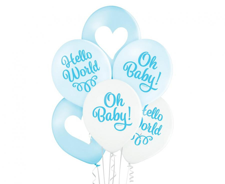 Baby Oh Boy Ballon, 6er Pack, 12 Zoll (30cm)