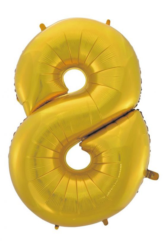 Nummer Gold Mat Goldene Nummer 8 Folienballon 92 cm