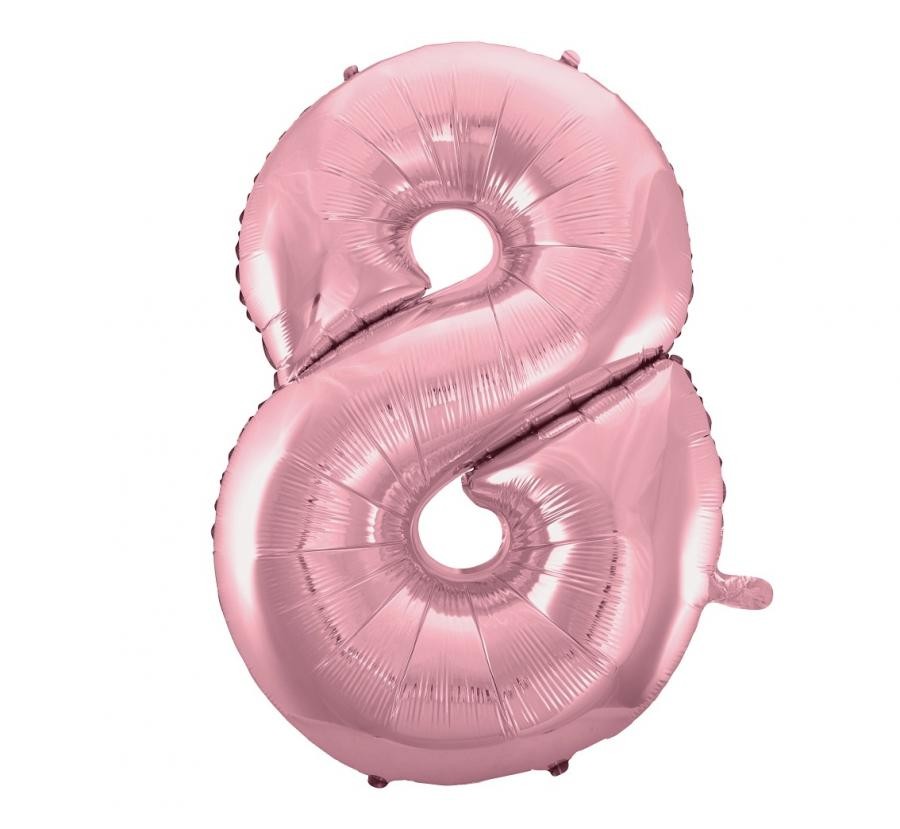 Nummer Hellrosa, Nummer 8 Folienballon 92 cm