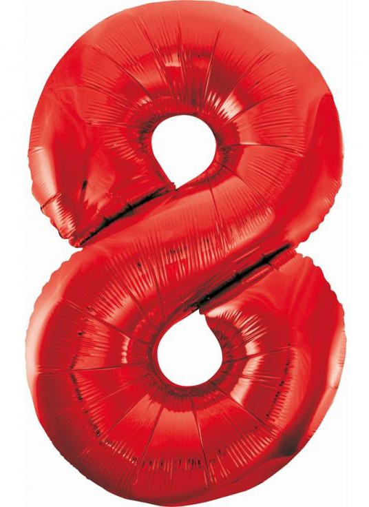 Nummer Red Rote Nummer 8 Folienballon 85 cm