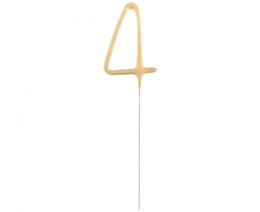 Nummer Gold Goldene Nummer 4 Wunderkerze 17 cm