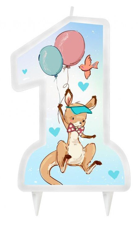 Erster Geburtstag Kangaroo Tortenkerze