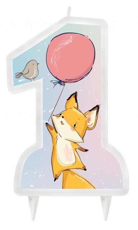 Erster Geburtstag Fox Geburtstagskerze