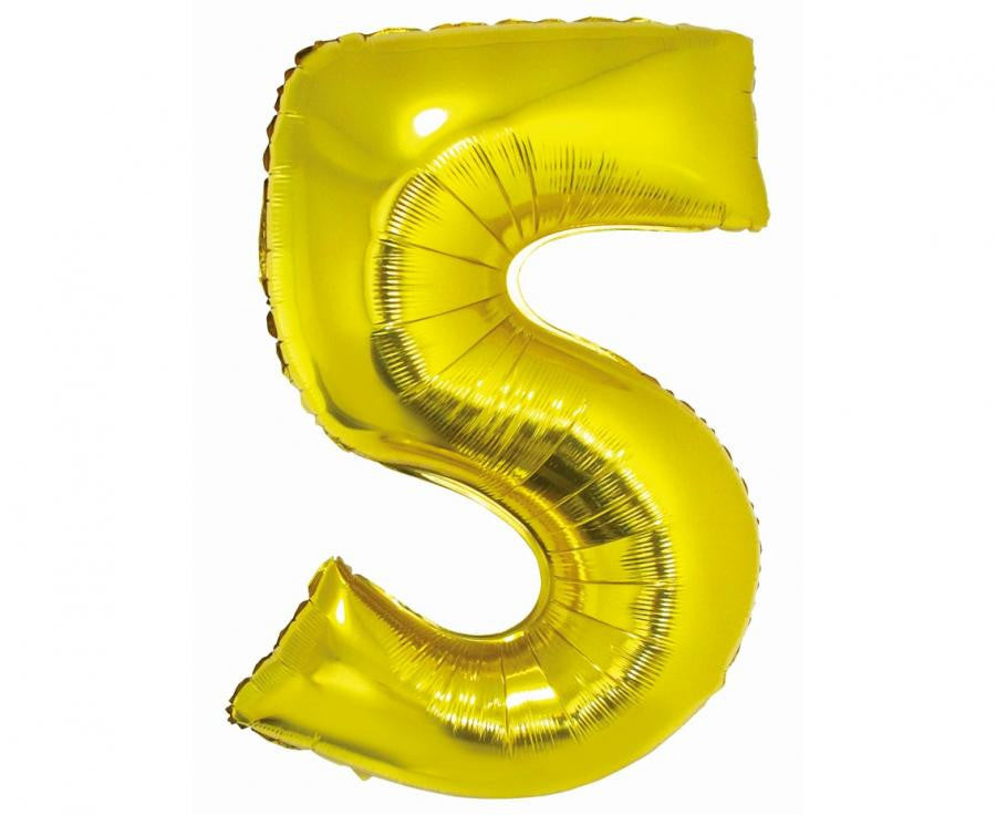 Nummer Gold Goldene Zahl 5 Folienballon 76 cm