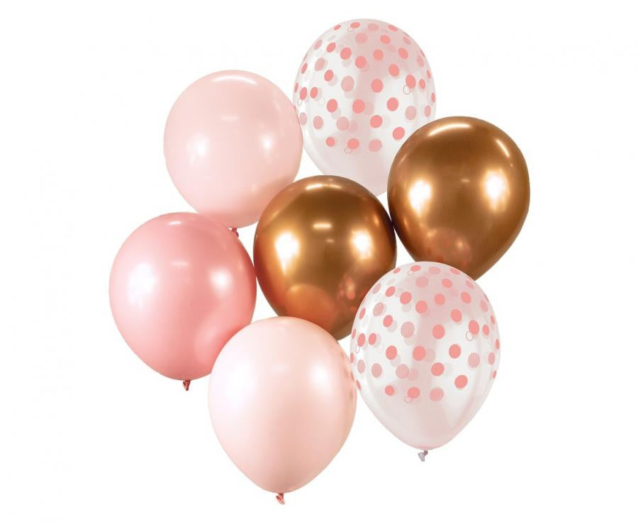 Farbe Pink-Copper Ballonset 7 Stk. 30cm (12 Zoll)