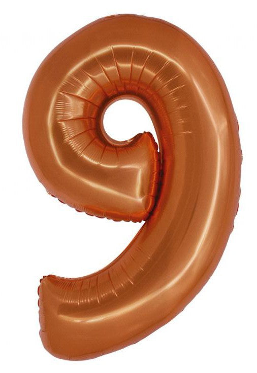 Nummer Copper Kupfer Nummer 9 Folienballon 76 cm