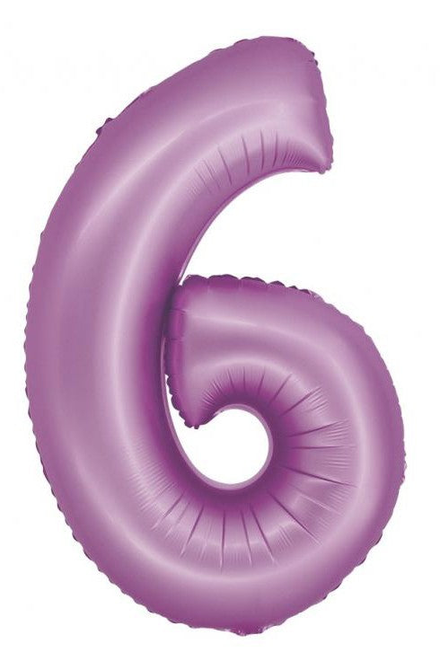 Nummer Lavender Mat Lavendel Nummer 6 Folienballon 76 cm