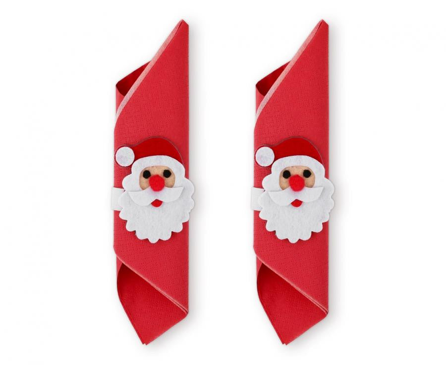 Weihnachten Santa Claus Weihnachtsmann Serviettenring-Set