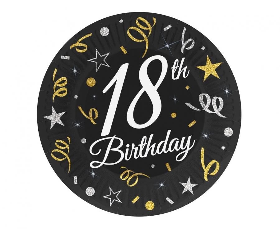 Geburtstag B&C Happy Birthday 18 Papptellerset (6 Stück, 18 cm)