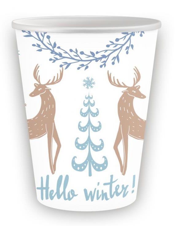 Weihnachten Hello Winter i Papierbecher 6 Stk 250 ml