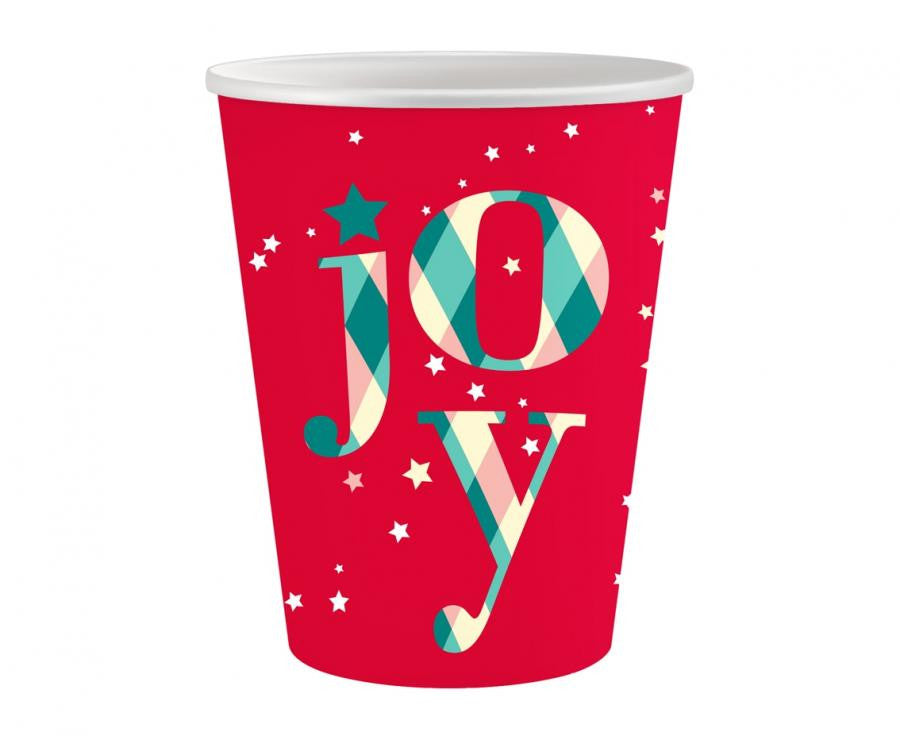 Weihnachten Red Joy i Papierbecher 6 Stk 250 ml